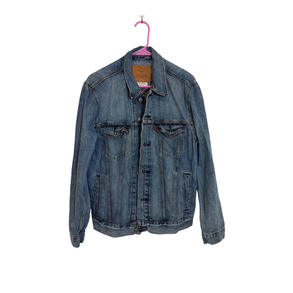 Levis Premium Trucker Jacket Mens Medium Blue Denim WaterLess Button Front